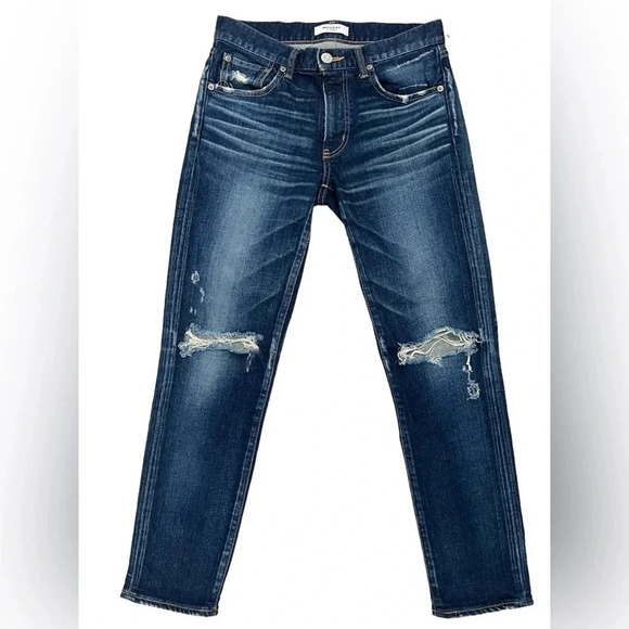 MOUSSY VINTAGE Ankle Boyfriend Distressed Jeans Dark Wash Denim Premium Size 27 - Picture 9 of 9